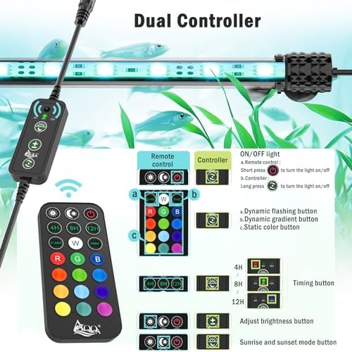 AQQA Submersible Aquarium Light, Colorful LED RGB - Image 2