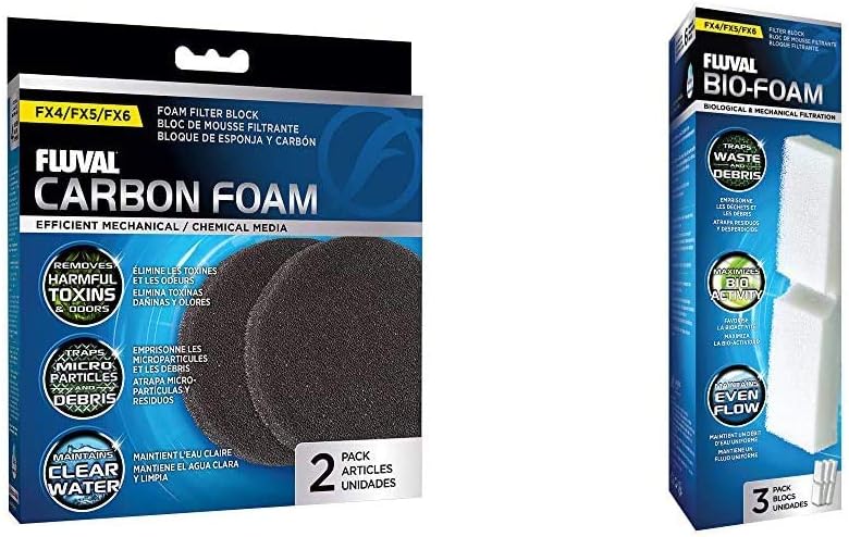 Fluval Aquarium Filter Media Bundle, Carbon Foam