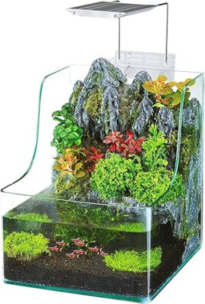 Penn-Plax AquaTerrium Hydroponic Aquarium Tank – 1.85 Gallons