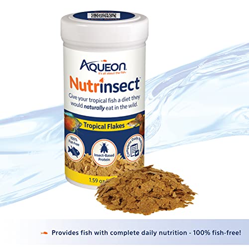 Aqueon Nutrinsect Tropical Flakes Fish Food, 1.59 oz - Image 2