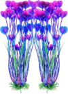 AQUANEAT Artificial Aquarium Plants, 15.5 Inch Purple, 2pcs