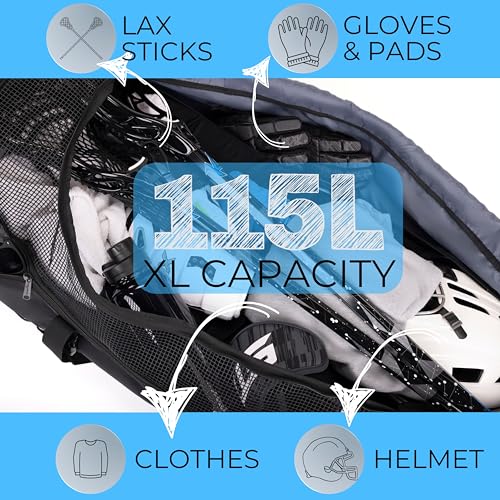 Athletico Lacrosse Duffle Bag (Black) - Image 4