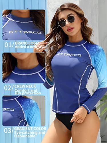 ATTRACO Rash Guard Women's Long Sleeve Swim Shirt - Image 4
