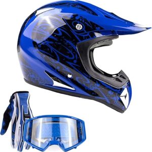 Typhoon Helmets ATV Helmet Goggles Gloves Combo