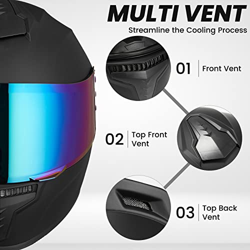 Auboa Full Face DOT Approved Motorcycle Helmet MD-813 - Image 5