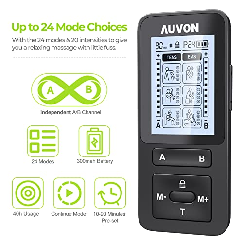 AUVON Dual Channel TENS Unit Muscle Stimulator - Image 4
