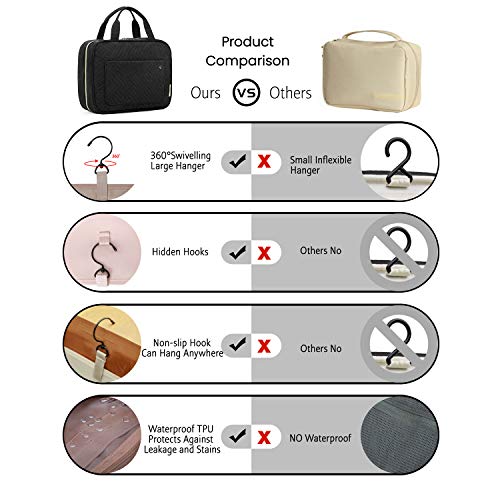 BAGSMART Toiletry Travel Bag With Hanging Hook - Image 4