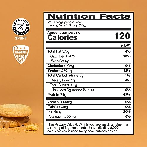 BARE PERFORMANCE NUTRITION Vegan Protein, Naturally Sweetened, Peanut Butter - Image 2