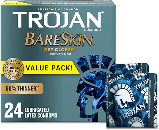 TROJAN Bareskin Thin Premium Condoms - 24 Count