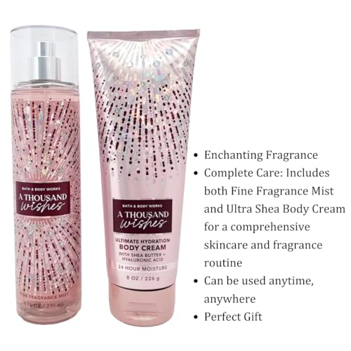 Bath & Body Works A Thousand Wishes Gift Set: Fine Fragrance Mist & Ultra Shea Body Cream - Image 3