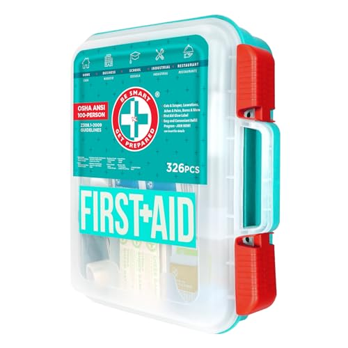 Be Smart Get Prepared First Aid Kit, 326 Piece, Teal - Image 2