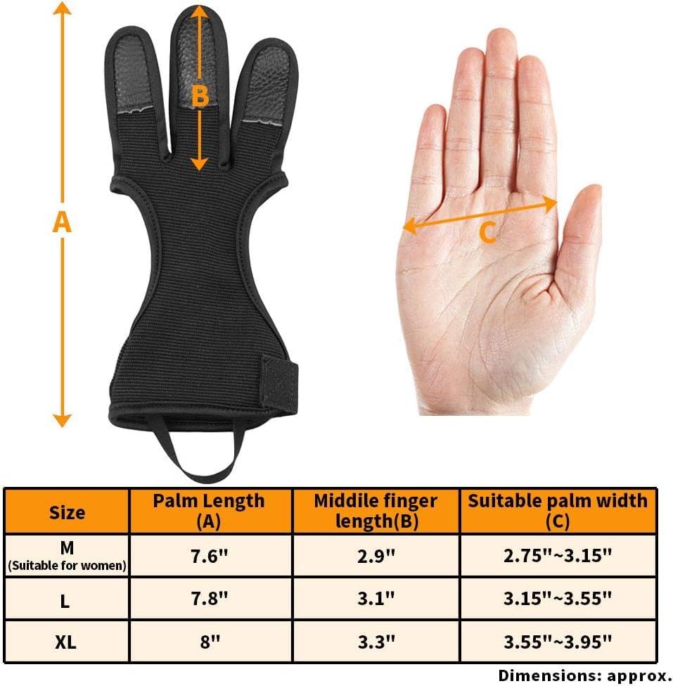 Bear Archery Leather 3 Finger Archery Shooting Glove (ASG101M) - Image 3