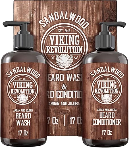 Viking Revolution Beard Wash & Conditioner Set, Sandalwood
