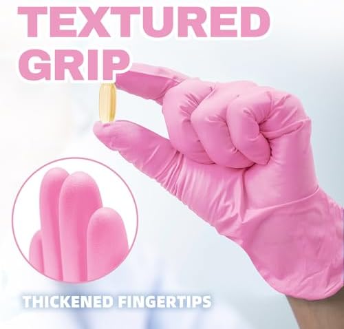 Beastek Pink Nitrile Disposable Gloves, 4.0 Mil - Image 3