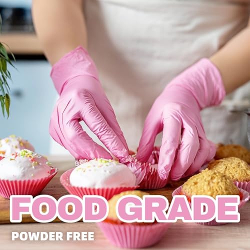 Beastek Pink Nitrile Disposable Gloves, 4.0 Mil - Image 5