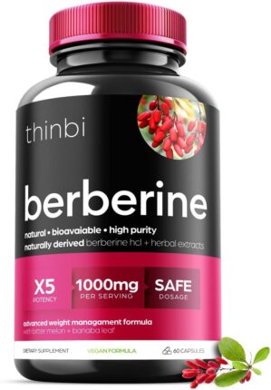 Artnaturals Berberine Supplement 1000mg Botanical Capsules
