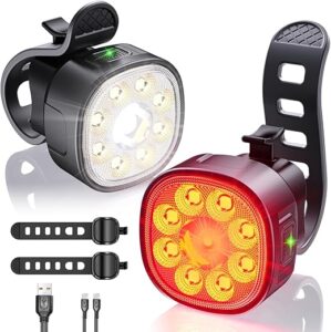 VICTAGEN Bike Lights Kit 9LED Headlights Waterproof