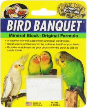 Zoo Med Bird Banquet Mineral Block – Seed Formula