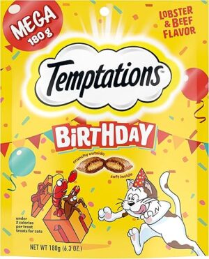 Temptations Birthday Crunchy And Soft Cat Treats