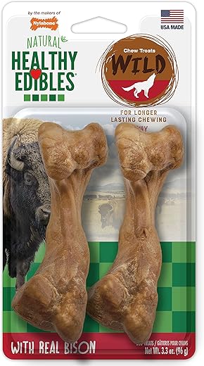 Nylabone Bison Flavor Bone Chew Treats, Medium