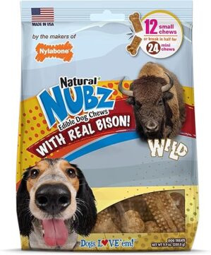 Nylabone Bison Flavor Edible Dog Chew Treats