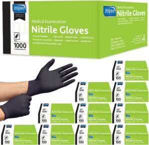 Inspire Black Nitrile Disposable Latex-Free Gloves