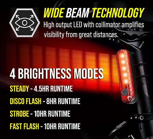 BLITZU USB-C Rechargeable Bike Tail Light 2 Pack - Image 4