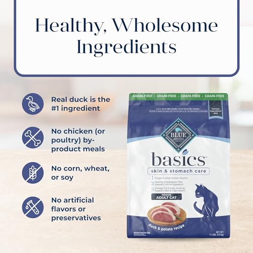 Blue Buffalo Basics Grain-Free Dry Cat Food, Duck & Potato Recipe - Image 5