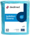 Dealmed Blue Disposable Medical Isolation Gown (Pack of 10)