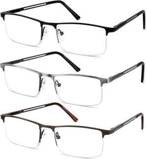 JJWELL Blue Light Blocking Reading Glasses 3 Pack