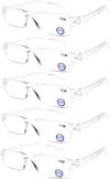 AQWANO Blue Light Blocking Rimless Readers, 5 Pack