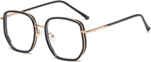 Threenine Blue Light Blocking Square Eyeglasses