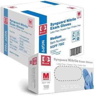 Basic Blue Nitrile Exam Gloves, Latex-Free Disposable