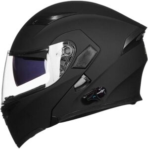 ILM Bluetooth Modular Helmet With Dual Visor 902BT PRO (Matte Black, Large)