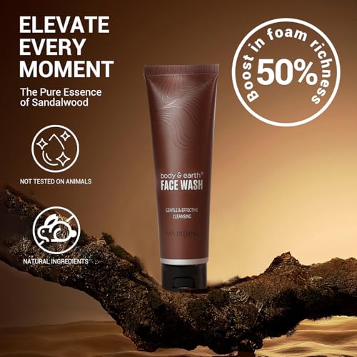 BODY & EARTH Men's Sandalwood Bath & Body Gift Set - Image 4