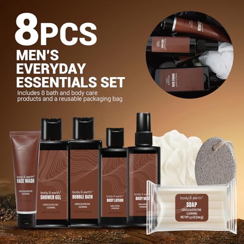 BODY & EARTH Men's Sandalwood Bath & Body Gift Set - Image 2