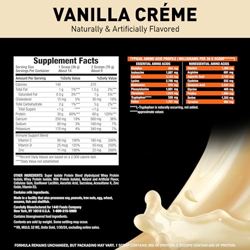 Body Fortress Ultra-Filtered Isolate Protein Powder, Vanilla - Image 4