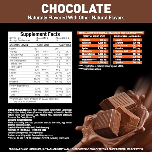 Body Fortress Whey Protein Powder, Chocolate, 3.9lbs - Image 3
