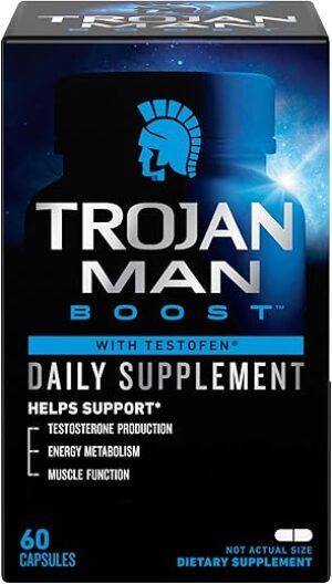 TROJAN Boost Daily Supplement With Testofen, 60 Ct