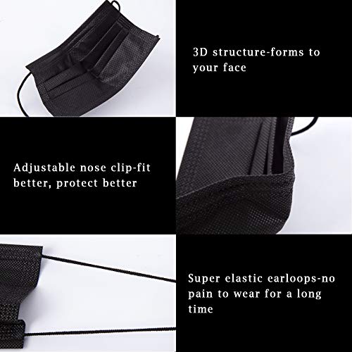 Borje Black 3 Ply Disposable Face Masks - Image 3