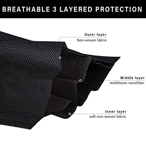 Borje Black 3 Ply Disposable Face Masks - Image 2