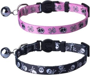 PUPTECK Breakaway Cat Collar With Bell, 2-Pack