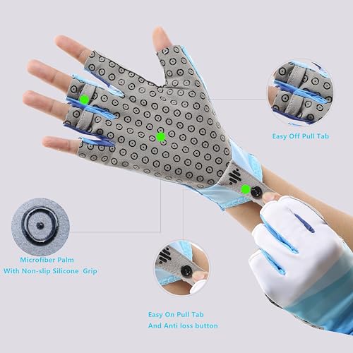 BRILISLE UPF 50+ UV Protection Fingerless Gloves - Image 5