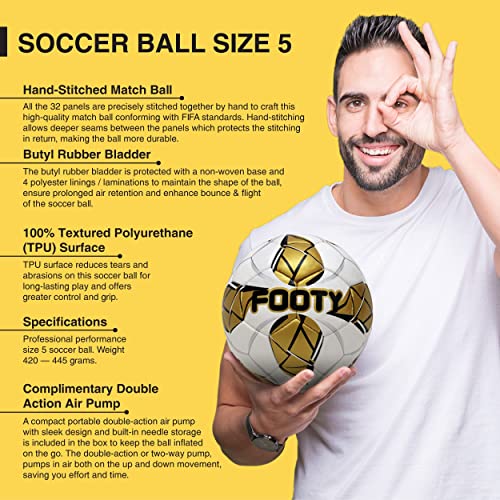 Brisko USA Soccer Ball Size 5 - Hand Stitched - Image 2