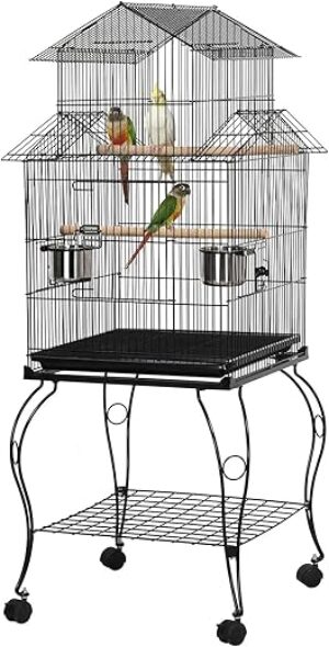 Yaheetech Budgie Cage 55-Inch Triple Roof