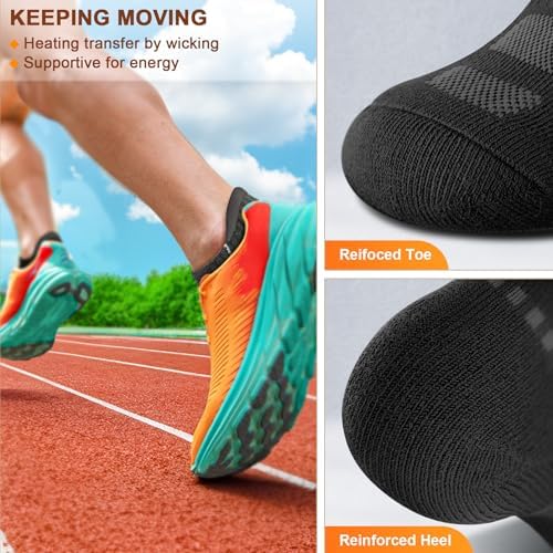 BULLIANT Men's Ankle Athletic Socks, Cushioned - Image 5