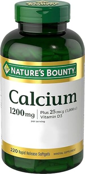 Nature’s Bounty Calcium 1200 mg With Vitamin D3, 220 Softgels