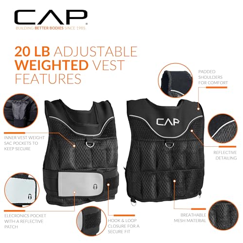 Cap Barbell Adjustable Weighted Vest, Various Sizes - Image 3