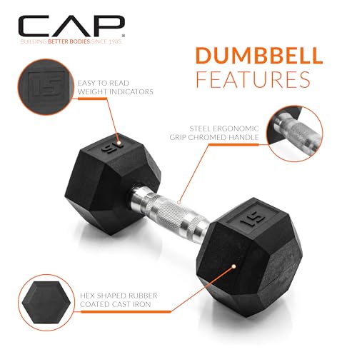Cap Barbell Coated Hex Dumbbell Weight Options - Image 3