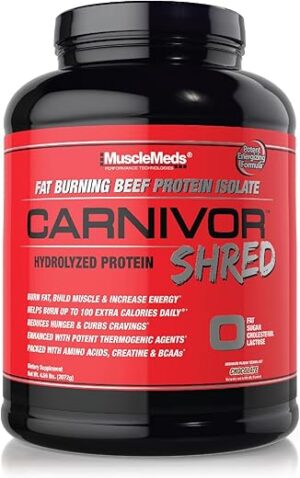 MuscleMeds Carnivor Shred Fat Burning Beef Protein, Chocolate, 4.35 lbs